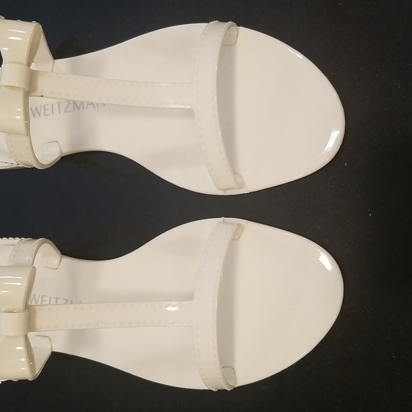 💕STUART WEITZMAN💕 Mellie Bow Jelly Sandal ~ White 7 New Without Box - Picture 8 of 14